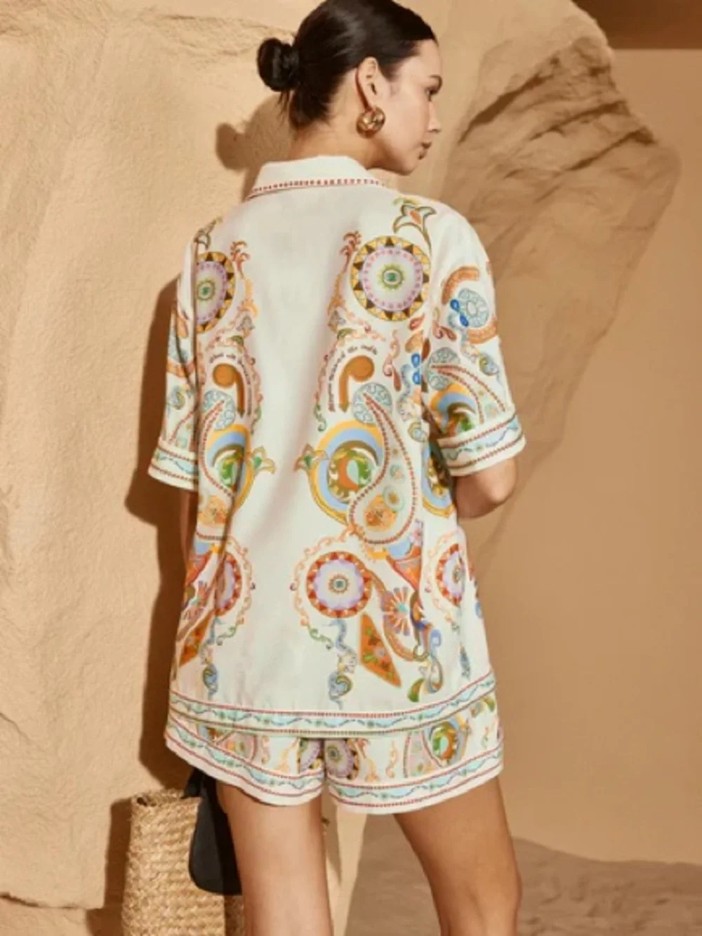 Polo Print Half Sleeve Shorts Set - Picture 2 of 8